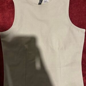 Divided Cream Tank Top